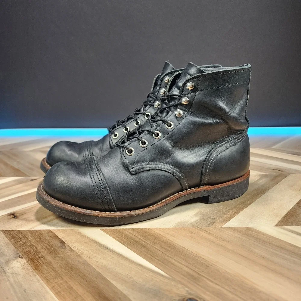Red Wing Heritage 8114 Iron Ranger Leather Boots Mens 7 D Black Harness